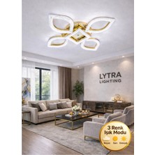 Elysium Model Gold Ledli 3 Renk Modu Kristal Salon Mutfak Yatak Çocuk Odası Avize