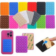 MarkEntegra Ultra Güçlü Vantuzlu Renkli Kare Silikon Telefon Tutucu Ped