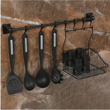 8'li Duvar Rayı Seti, Montajlı Askı ve Sepet, 20 Cm, Pratik Kullanım