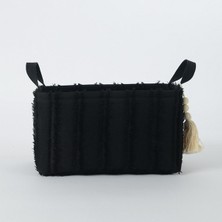 Renkli Püsküllü Kumaş Sepet, Şık ve Kullanışlı Dekorasyon Aksesuarı