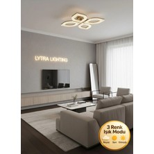 Yonca Model Gold 4"lü Ledli 3 Renk Modu Kristal Salon Mutfak Yatak Çocuk Odası Avize