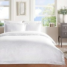 SHC4200 Pamuk Blanca Nevresim Takımı Beyaz Çift Kişilik