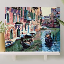 MarkEntegra Sayılarla Boyama Tuval Seti, Fırça ve Boya Dahil, 40X50 cm