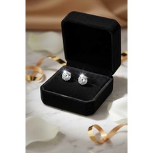 Begonia Accessories 925 Ayar Gümüş Oval Zirkon Tek Taş Erkek Küpe – Pimli | Alerji Yapmaz | 1 Çift Küpe