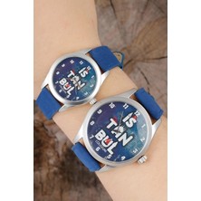 SHC4200 Mey Ithalat® Istanbul Tasarım Lacivert Deri Kordonlu Sevgili Saatleri