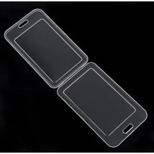 MarkEntegra Şeffaf Dikey Yaka Kartı Koruyucu, Premium Kart Kılıfı