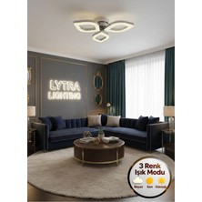 Yonca Model Gümüş 3"lü Ledli 3 Renk Modu Kristal Salon Mutfak Yatak Çocuk Odası Avize