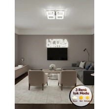 Yakamoz Model Gümüş 3 Renk Modu Kristal Salon Mutfak Yatak Çocuk Odası Avize