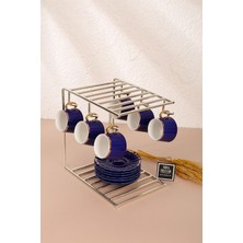 Paslanmaz Kaplama Gümüş Kahve Fincanı Kupa Düzenleyici 6'lı Organizer