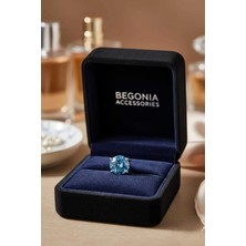 Begonia Accessories 925 Ayar Gümüş Mavi Zirkon Tek Taş Küpe – Unisex Pimli | Alerji Yapmaz | 1 Adet (Çift Değil)