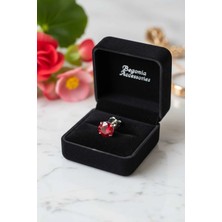 Begonia Accessories 925 Ayar Gümüş Kırmızı Zirkon Tek Taş Küpe – Unisex Pimli | Alerji Yapmaz | 1 Adet (Çift Değil)