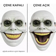 Hareketli Çene Mekanizmalı Korku Maskesi Yeşil Nemere