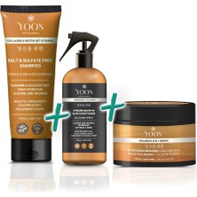 Hype Store 3'lü Sülfatsız Tuzsuz Şampuan 250ML, Elektriklenme Önleyici, Kolay Tarama Saç Spreyi, Hyalüronik Asi