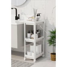 Pratik 3 Katlı Tekerlekli Raf, Banyo ve Mutfak Düzenleyici