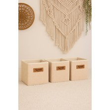 3'lü Dolap Içi Çamaşır Oyuncak Saklama Kutusu 30X30X30CM