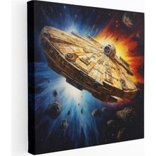 Popcas Star Wars Millennium Falcon Kanvas Tablo - Duvar Dekorasyonu Için Star Wars'un Efsanevi Uzay Gemisi