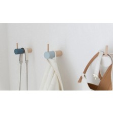 Mavi Ahşap Duvar Askısı 3'lü Set, Dekoratif ve Şık Tasarım