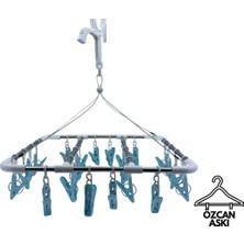 Mavi Renk Çoklu Eşarp ve Çorap Metal Askı Seti, Pratik ve Şık Organizer