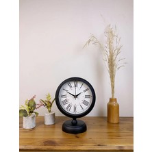 SHC4200 Mey Ithalat® Siyah Metal Masa Saati 25×20 cm