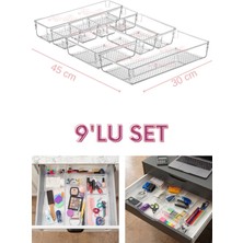 Pratik 9 Parça Çekmece Düzenleyici, Banyo ve Makyaj Organizeri