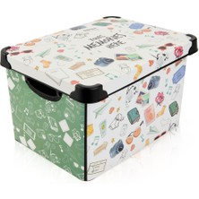 Renkli Hatıra Figürlü 22 Lt Saklama Kutusu, Şık ve Kullanışlı Depolama Çözümü