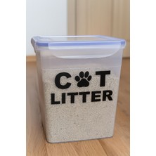 Silikonlu, Vakumlu, Hava Almayan, Sızdırmaz Kedi Kumu Saklama Kabı