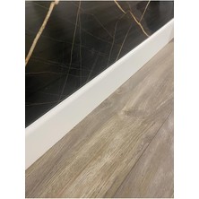 Pasha Dekor 8 cm Düz Lake Beyaz MDF Parke Süpürgelik 10 mm Kalınlık ile Şık ve Dayanıklı