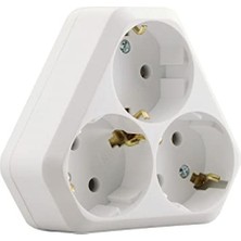 MarkEntegra Üçgen Tip 3'lü Topraklı Priz (Beyaz)