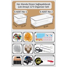 12'li Organizer Çekmece Içi Düzenleyici Kutusu, Çok Amaçlı Saklama Seti