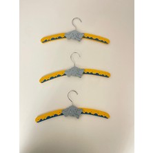 Renkli Ahşap Bebek Askı Seti, Eğlenceli Fil Figürleriyle 3'lü Paket