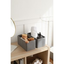 Gri 2'li Çocuk Odası Dolap Çekmece Iç Organize Saklama Kutusu