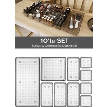 10'lu Çekmece Içi Organizer, Kozmetik ve Takı Düzenleyici, Antrasit