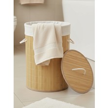 Katlanabilir Bambu Çamaşır Sepeti, 35X50CM, Şık ve Kullanışlı Tasarım