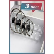 Beyaz 6 Bölmeli Tencere Kapağı Organizeri, Pratik ve Şık Düzenleme