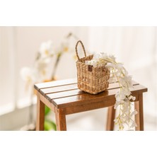 El Yapımı Doğal Hasır Sepet 10X11 Cm, Dekoratif Çok Amaçlı Organizer