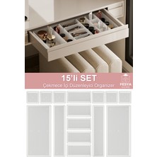 Şeffaf Çoklu Çekmece Düzenleyici, Makyaj, Mutfak, Ofis Organizer, 14'lü