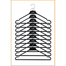 Siyah 42 cm 20'li Kuru Temizleme ve Elbise Askısı Seti