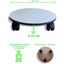 Konforlu Mdf Tekerlekli Damacana ve Saksı Taşıma Standı, 31,5 Cm, 80 kg