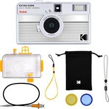 Kodak Ektar H35N 35MM Filmli Fotoğraf Makinesi- Premium Paket-Çizgili Gümüş