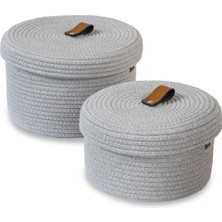 Çiftli Kapaklı Düzenleyici Sepet Seti, Pratik ve Şık Saklama Çözümü