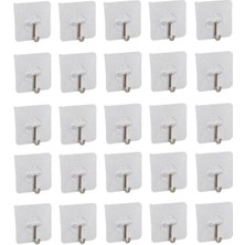 25 Adet Şeffaf Kendinden Yapışkanlı Metal Askılık Seti
