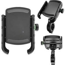 Rivera Tech Rvrthc Motosiklet Gidon ve Ayna Bağlantılı Motor ve Bisiklet Uyumlu Telefon Tutucu 12-24W Hızlı