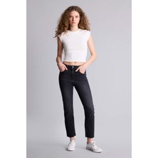 DeFacto Crop Flare Fit Yüksek Bel Jean Yıkamalı Pantolon G2217AX26SP