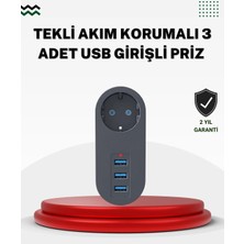 Rivera Tech Rvrtch Akım Korumalı Usb’li Priz – Güçlü 2500W, Isı ve Çocuk Koruması
