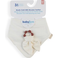 Babyjem Silikon Diş Kaşıyıcılı Müslin Mama Önlüğü Ekru