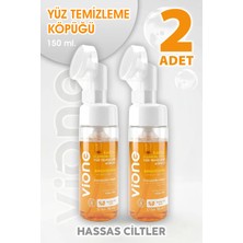 Vione Temizleme Köpüğü 150ML Aydınlatıcı Besleyici Özel Fırçalı 2 Adet Yüz