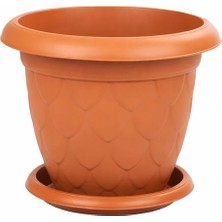 Omnipazar SO-D004 Damla Desen Tabaklı Saksı Takımı 2.2 Litre No:4