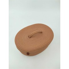 El Dokuma Oval Hasır Sepet, Banyo ve Mutfak Organizeri, 30X25X10 cm