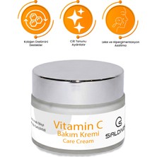Saldives Vitamin C Yüz Kremi 50 ml • Doğal İçerikli Yüz Bakım Kremi • Günlük Cilt Bakımı • Cam Kavanoz