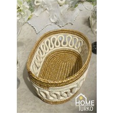 Renkli Jüt Desenli Çocuk Odası Sepeti, Dolap Içi Saklama ve Ekmeklik